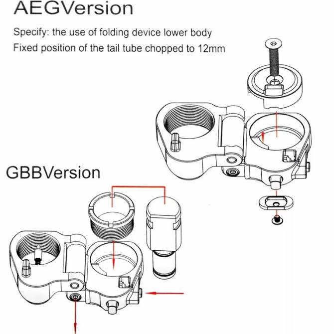 Folding Engsel Lipat Popor Buttstock Pcp Predator