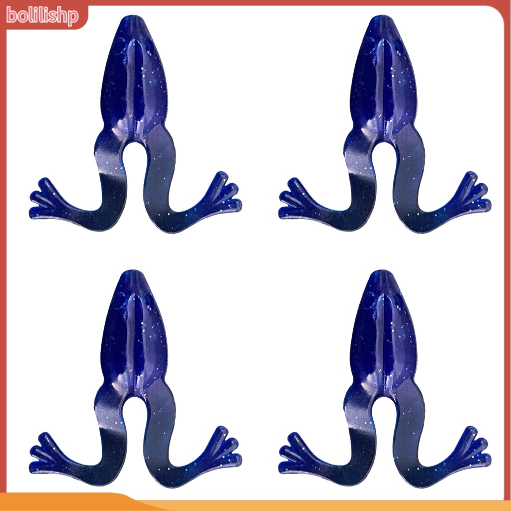 [Bolilishp] 4pcs 8cm/5.5g Umpan Pancing Simulasi Pra-Lubang Fleksibel Reusable Mini Fish Attraction Warna Cerah Buatan Lembut Kodok Umpan Perlengkapan Memancing