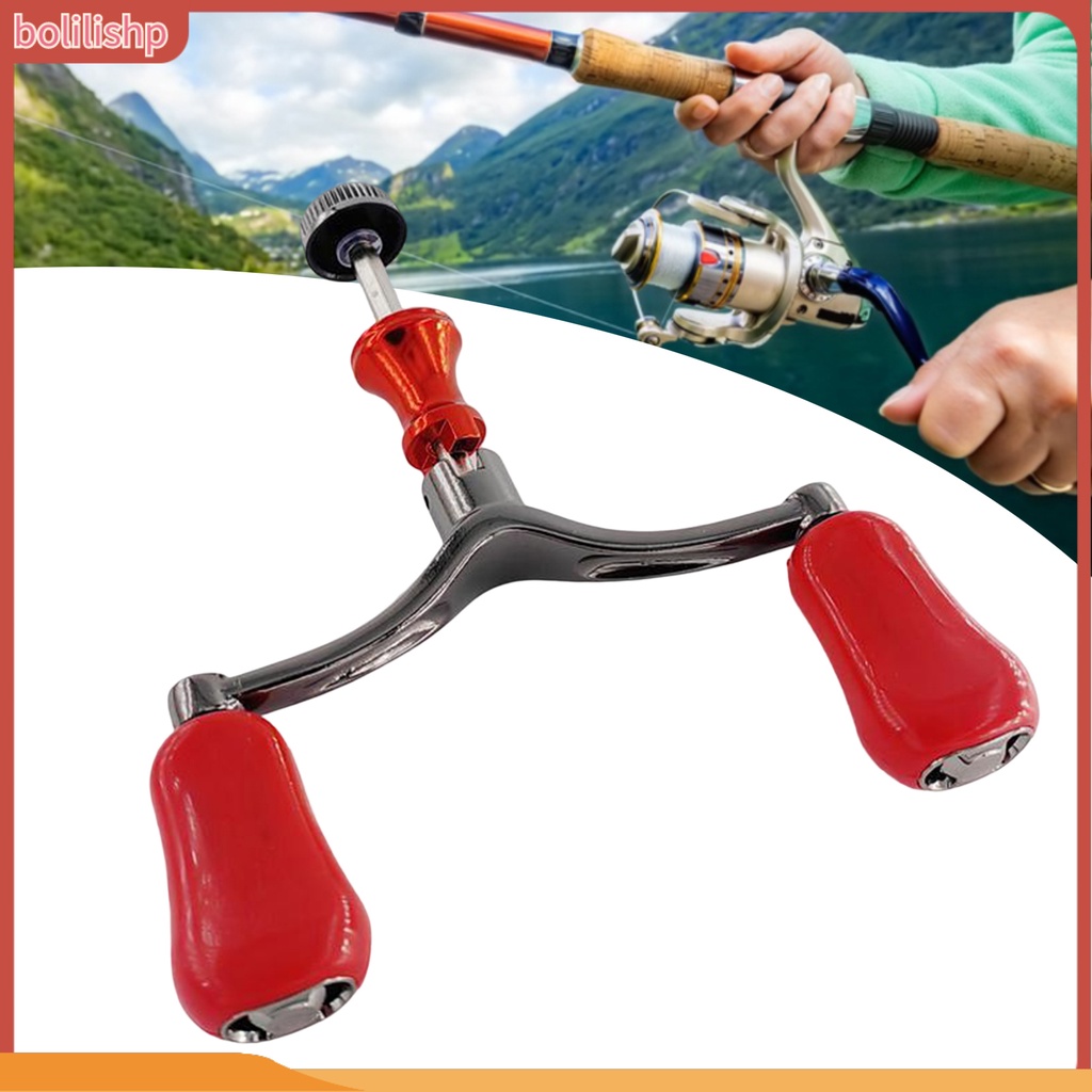 [Bolilishp] fishing Reel Handle Desain Ergonomis Tahan Korosi Reusable Double Handle Instalasi Mudah Pegangan Gulungan Pancing Double Knob Grip Pengganti Perlengkapan Memancing