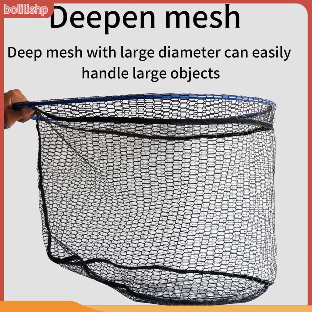 [Bolilishp] fishing Net Head Lipat Kapasitas Besar Cepat Kering-density Tinggi Mesh Aluminium Alloy Segitiga Hitam Karper Sturgeon Memancing Mendaratan Dip Net Untuk Outdoor