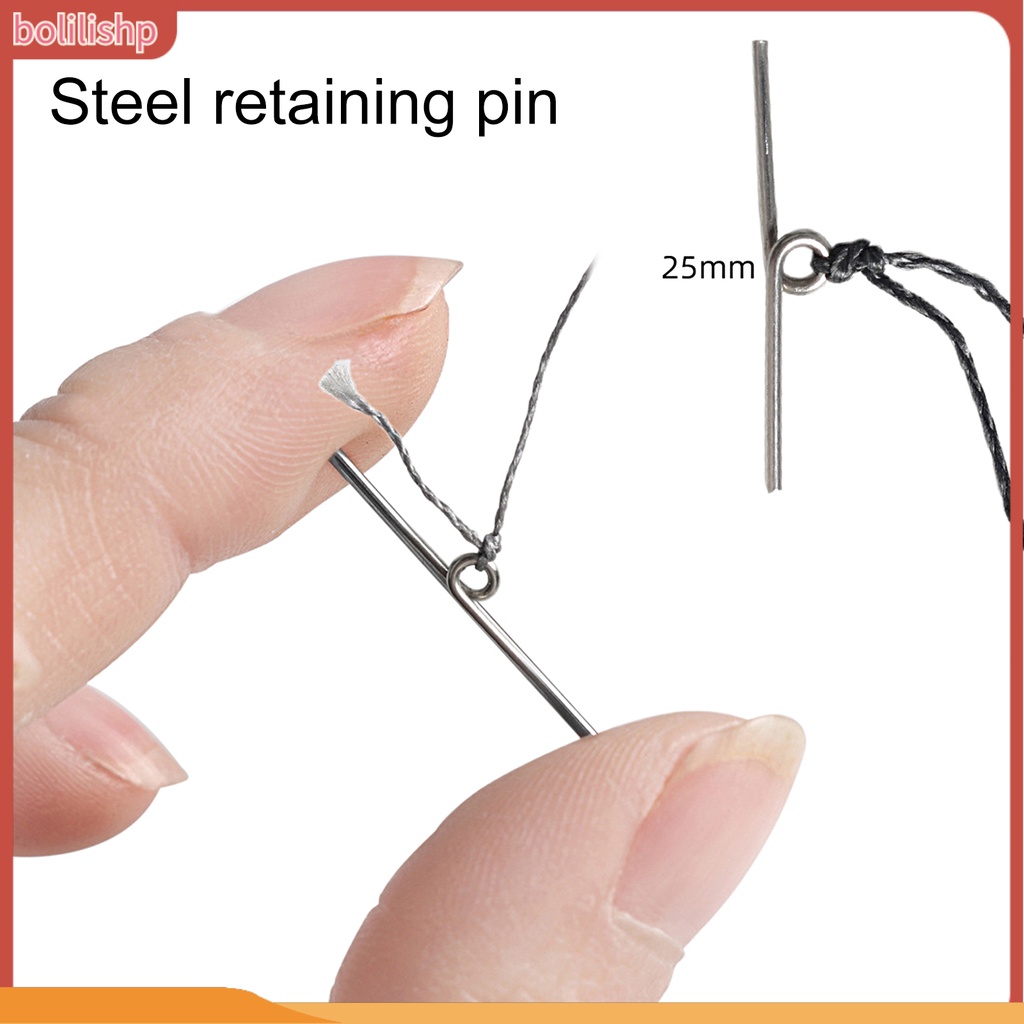 [Bolilishp] 10pcs Pin Umpan PE Garis Stabilitas Tinggi Anti Karat Reusable Profesional Umpan Memperbaiki Stainless Steel Tiang Tangan Perak Carp Bighead Carp Lure Partikel Stop Jarum Peralatan Memancing