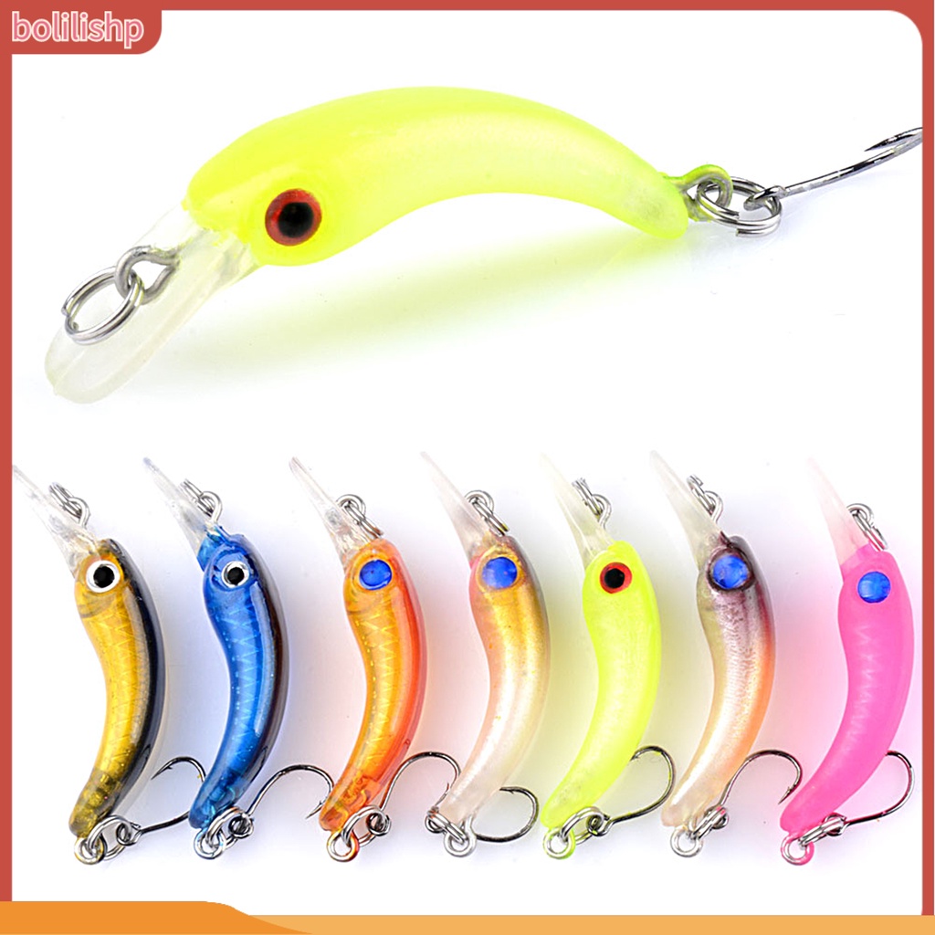 [Bolilishp] 7pcs/set 1.5g/4cm Memancing Umpan 3D Mata Tajam Kait Universal Mini Simulasi Ikan Kecil Topwater Umpan Buatan Memancing Aksesoris