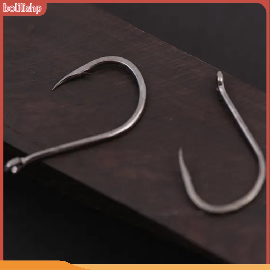 [Bolilishp] 50pcs/box Kail Pancing Kekuatan Tinggi Super Tajam Fishing Tackle Barbed Single Circle Carp Hook Memancing Aksesori