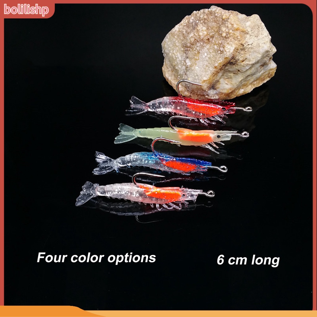 &lt;Bolilishp&gt; Vivid Fake Shrimp Bait Soft PVC Shrimp Bait With Hook Attract Fish Fishing Accessory