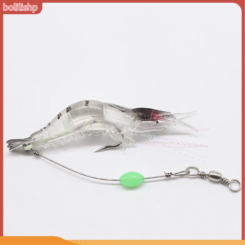 &lt;Bolilishp&gt; 10 Pcs Umpan Pancing Bentuk Udang Bionik Luminous Ukuran 9.5cm 6.5g Dengan Kait