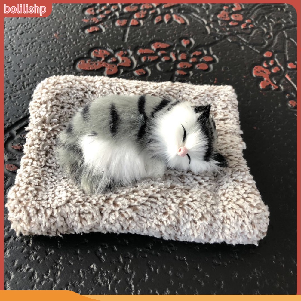 &lt;Bolilishp&gt; Boneka Kucing Tidur Bahan Plush Arang Bambu Untuk Dekorasi Dashboard Mobil