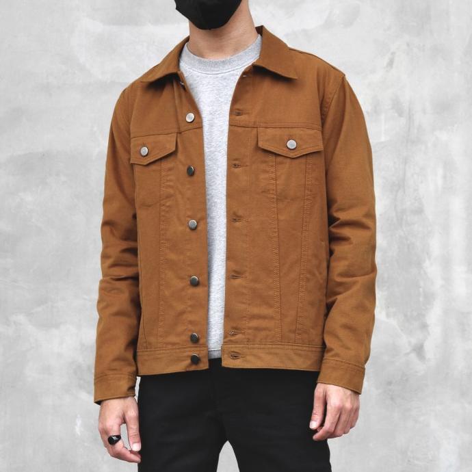 Arthur Suede Trucker Jacket Caramel Brown