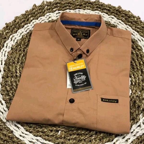 Sale Kemeja Polos Pria Lengan Pendek Warna Mocca Hem Pria Katun Lengan Pendek Premium Quality Baju K