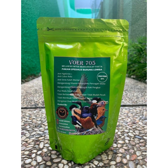 Terlaris Voer 705 Black Premium Hijau Protein Tinggi Pakan Burung Murai Kacer