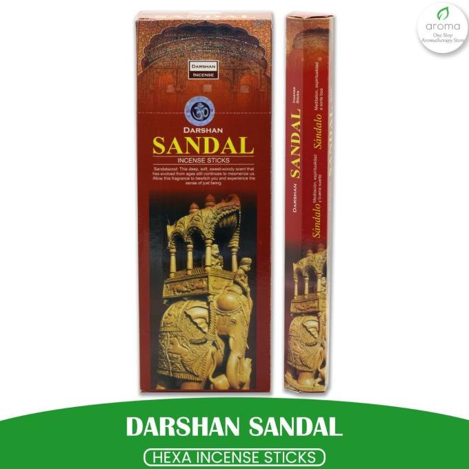 Kualitas terbaik] Dupa India (Aromaterapi) Hexa - Darshan Sandal