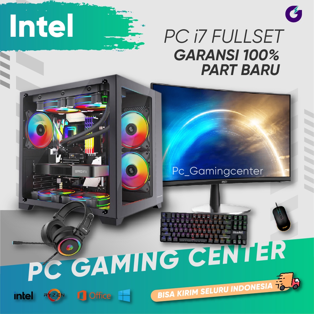PC GAMING FULLSET i7 RAM 16GB SSD 500GB VGA 4GB KOMPUTER RAKITAN LENGKAP