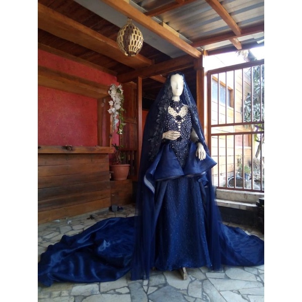 GAUN PENGANTIN NAVY SECON