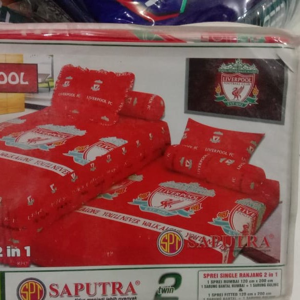 PROMO SPREI SORONG 2 IN 1 SAPUTRA NO 3(120X200) MOTIP BOLA TERMURAH