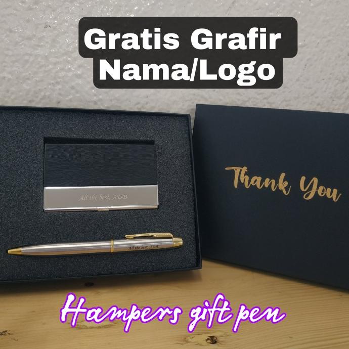 

exclusive gift set pen Parker + card holder gratis Grafir nama / logo