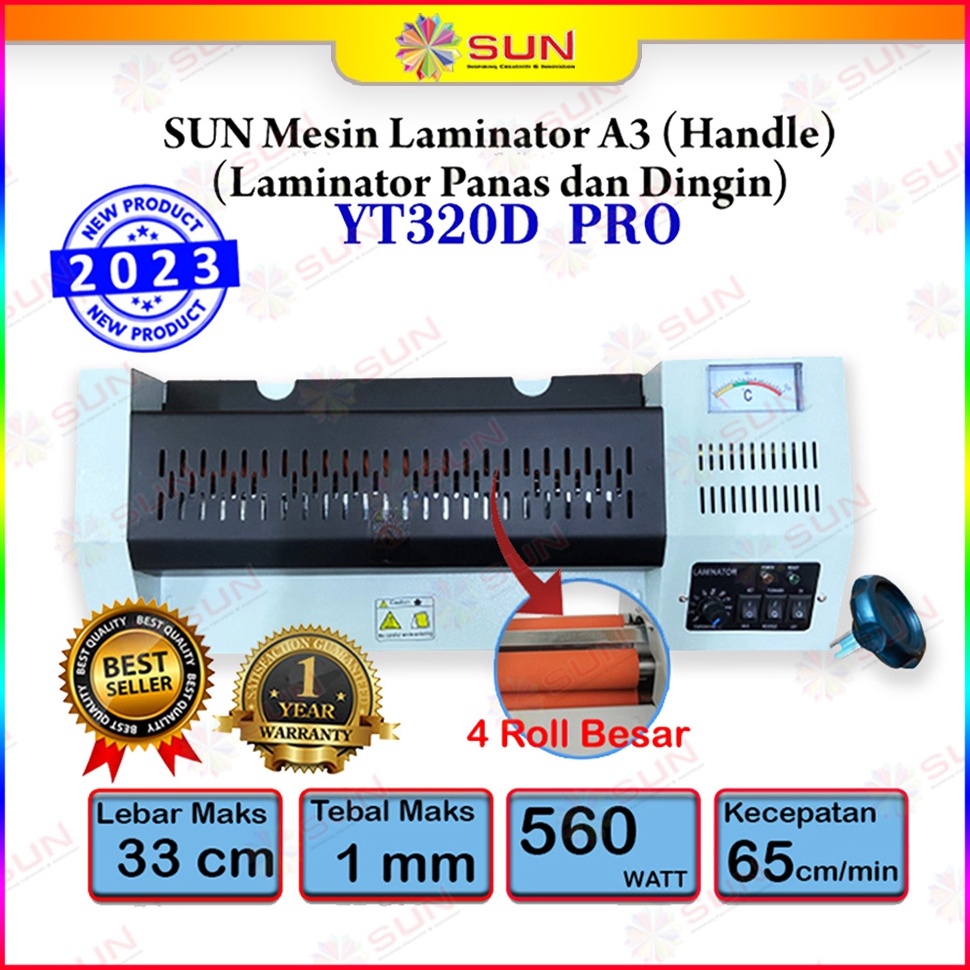 

Ready Mesin Laminating A3+ 320mm Laminator (320D Pro/320D) + Handle M08