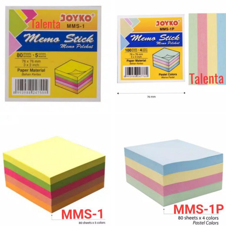 

[MW9] Sticky Note Memo Tempel Joyko Warna Pastel MMS-1P / Neon MMS-1 Promo