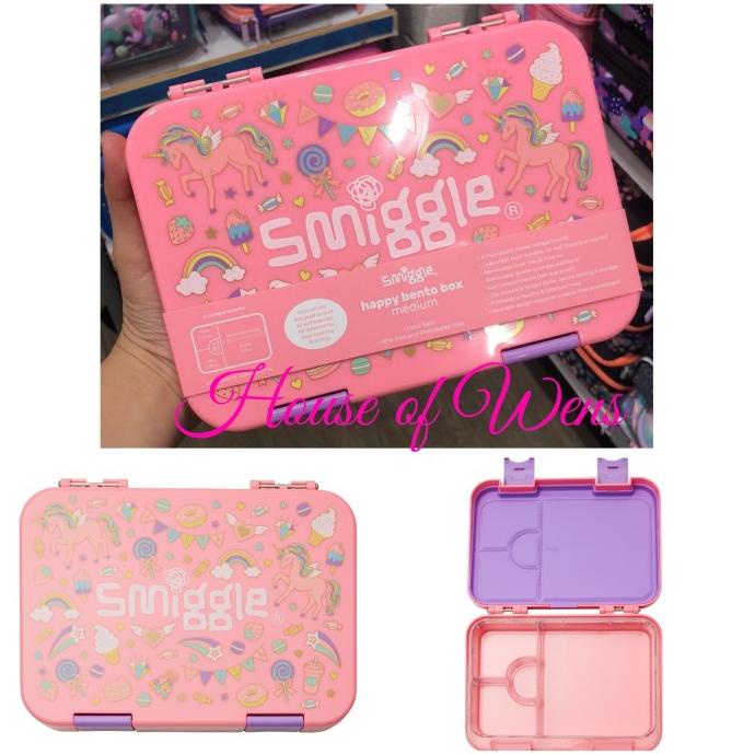 New Sale Smiggle Fiesta Medium Happy Bento Box Original - Kotak Makan Bento Stok Terbatas