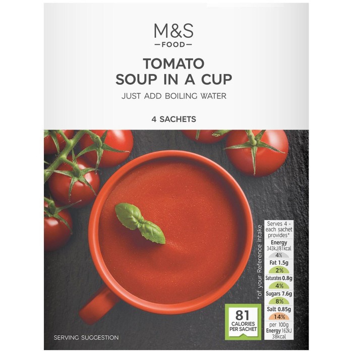 

MARKS & SPENCER M&S Tomato Soup In A Cup 22g x 4 Sachets