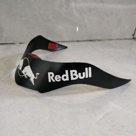 spoiler helm KYT DJ maru motif red bull putih