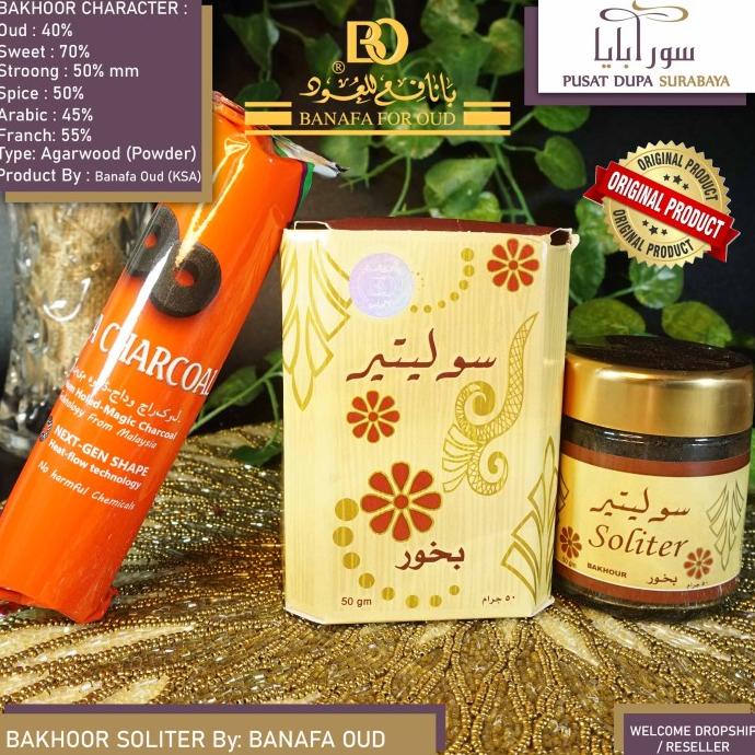 Kualitas terbaik] Bukhur Buhur SOLITER By Banafa For Oud - Dupa Arab Saudi Original Asli