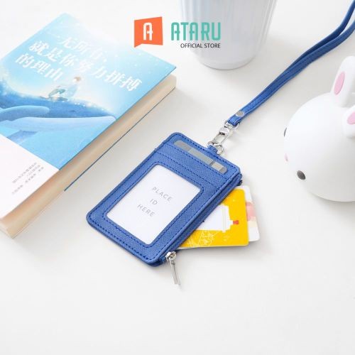 Pasco Ataru Holder Id Card Dengan Ritsleting - Biru