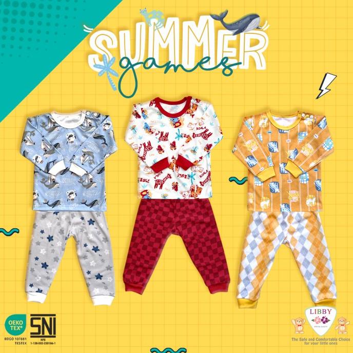LIBBY BABY 3 SETELAN PANJANG S M L 2L XL XXL PIYAMA ANAK LIBBY BABY