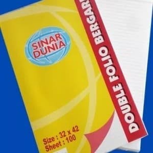 

KERTAS double folio sinar dunia / sidu bergaris 100 lembar