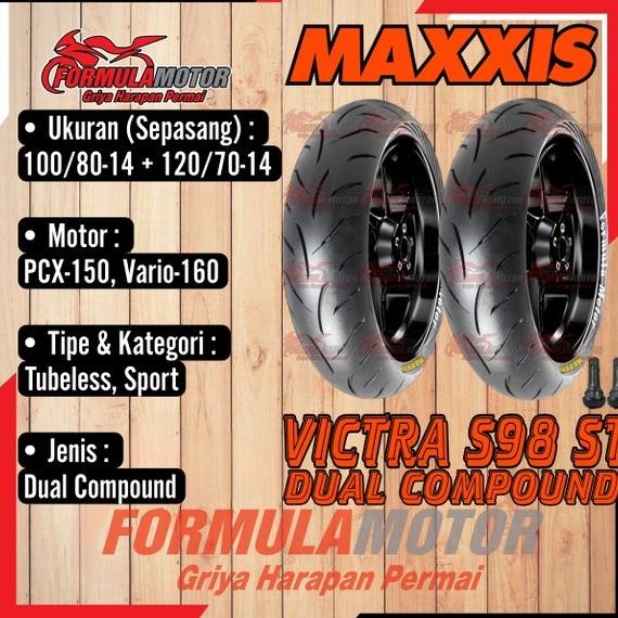 ORDER SEKARANG! Jual 100 80-14 & 120 70-14 Maxxis Victra - Sepasang Ban PCX 150 Tubeless