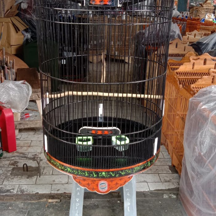sangkar /kandang murai Rafi no 2 warna hitam Lis airbrush (gojek/grab)