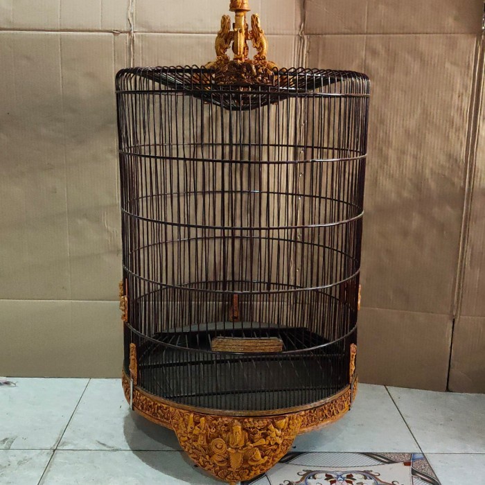 Sangkar Murai Fiber Ukir Coklat no 1 [GRAB GOJEK ONLY]