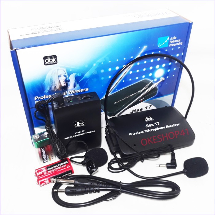 Microphone DBK JTSS-17 bando headset + mic jepit CLIP-ON wireless