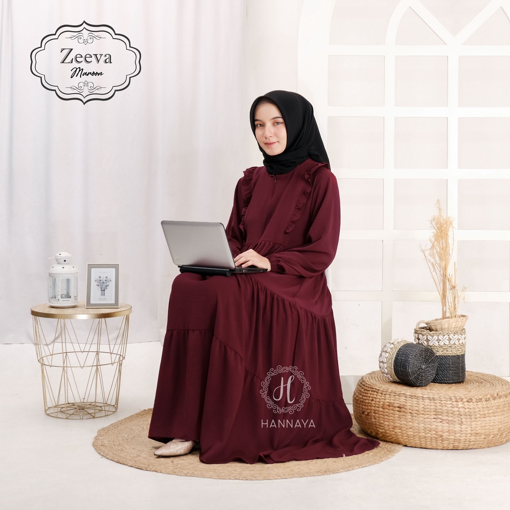 GAMIS TERBARU ZEEVA DRESS BY HANNAYA VARIASI WARNA 3