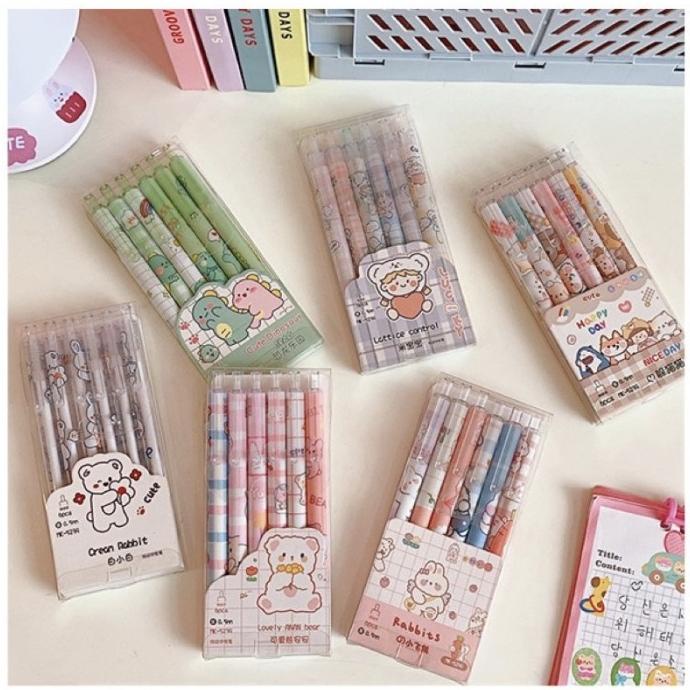 

cute pen set automatic kawai pen pena otomatis