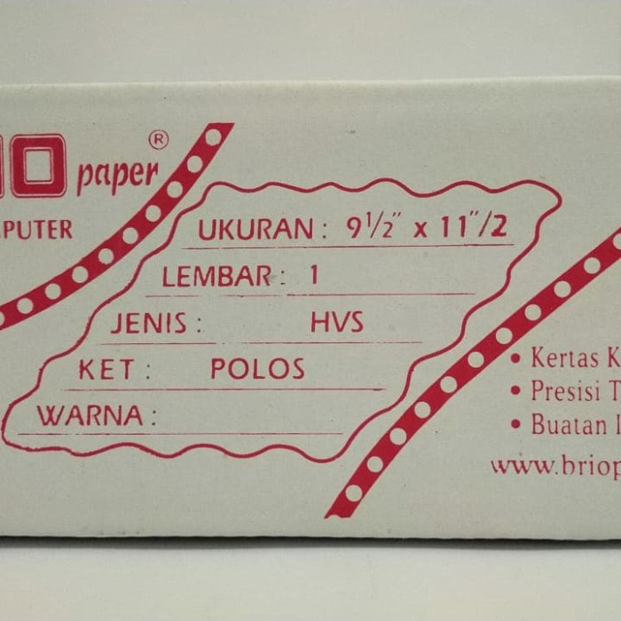 

Kertas Komputer Brio K1:2 HVS gon04