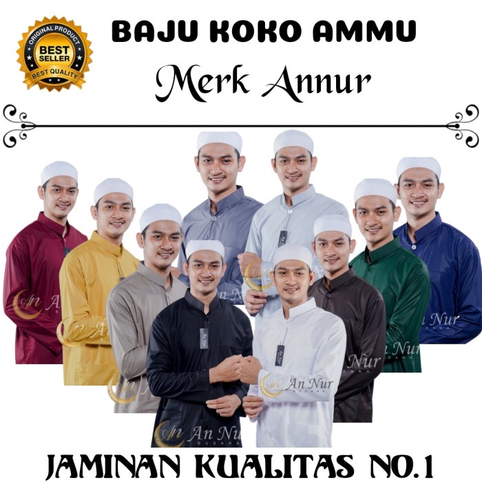 Terlaris Baju Koko Ammu Amu Haibah Pria Dewasa Lengan Panjang Merk Annur