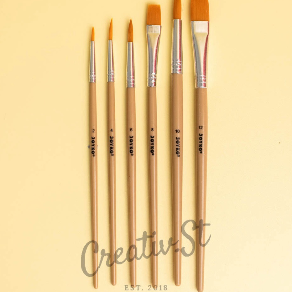 

➢t8 Readystock↑ Kuas Lukis Set Joyko BR-5 (6 Pcs kuas) G72