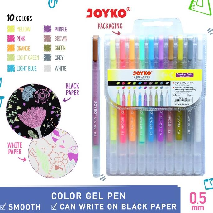 

Color Gel Pen Pena Jel Warna Joyko GPC-299 Premium Color 10Warna 0.5mm