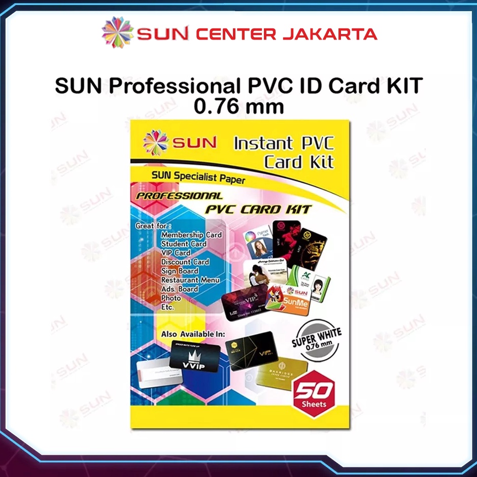 

Kertas PVC ID Card PREMIUM - SUN PVC ID Card Super White 0.76 / 0.96 (Isi 5 Lembar = 50 Card) ‑ AGT.13Jn23ᴿ