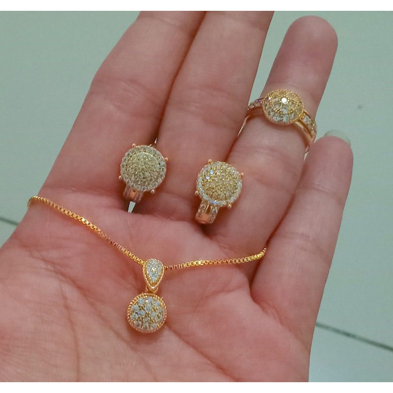 1 set isi 3 Perhiasan Dewasa Berlapis emas 24K ANTI KARAT