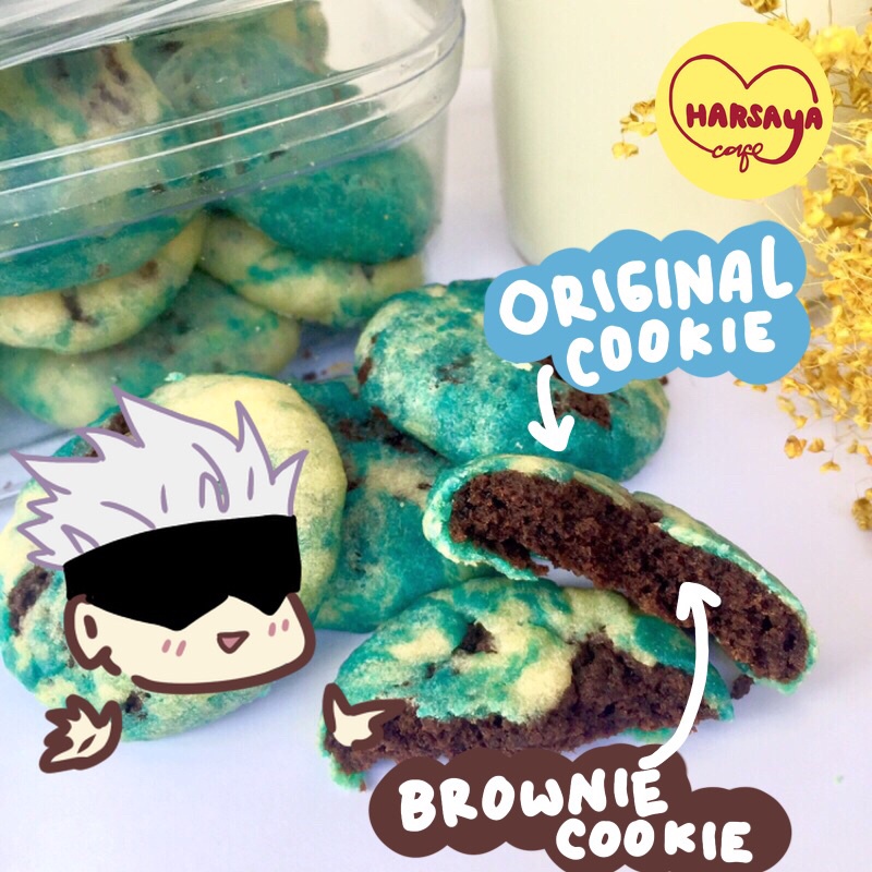 

GOJO SATORU COOKIE BROWNIES COOKIE JUJUTSU KAISEN ANIME KUKER COKLAT KUE