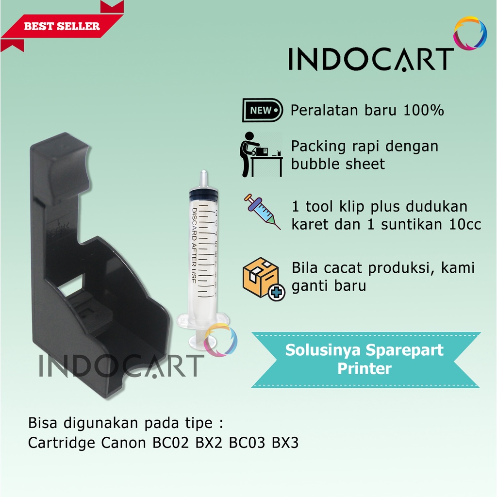 Refill Clip-Tool Kit-Klip Penyedot Tinta Canon BC02 BX2 BC03 BX3