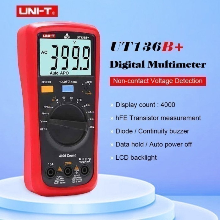 Terlaris Uni-T Ut136B Plus - Auto Range Multimeter Multitester Lcd Display