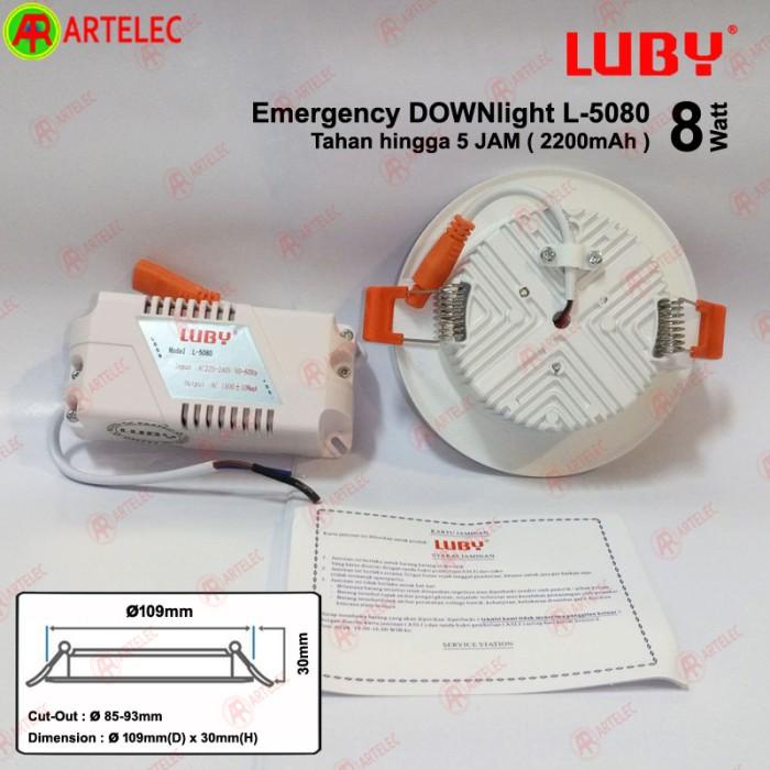 Lampu Downlight Darurat Led Luby L 5080 8W Emergency Ceiling Lamp