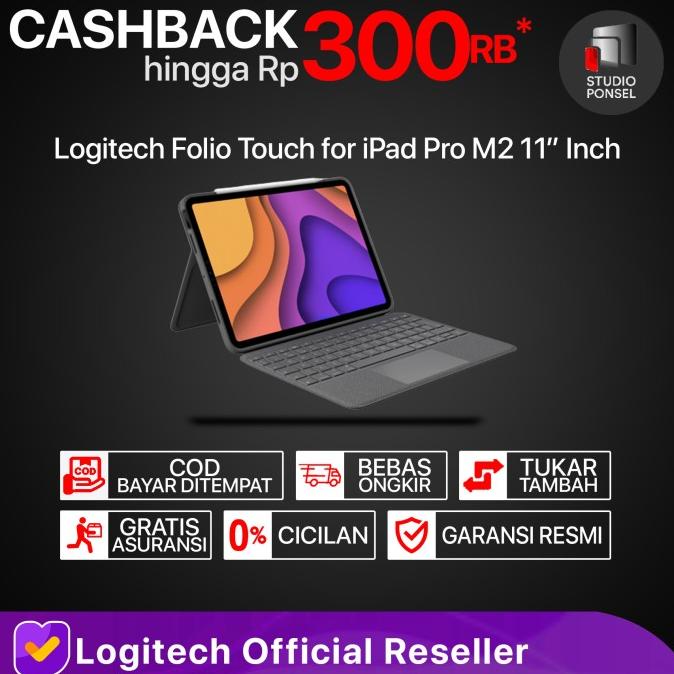 Logitech Folio Touch Keyboard 11" Inch for Apple iPad Pro M2 4th Gen