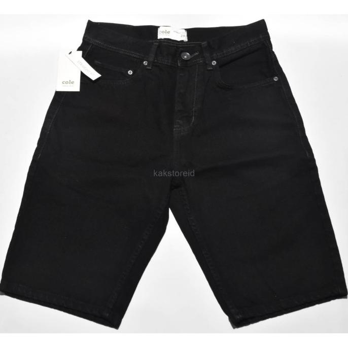 Promo Bulan Ini Celana Pendek Pria Jeans Cole Hitam Straight Fit Cdt 01 Original