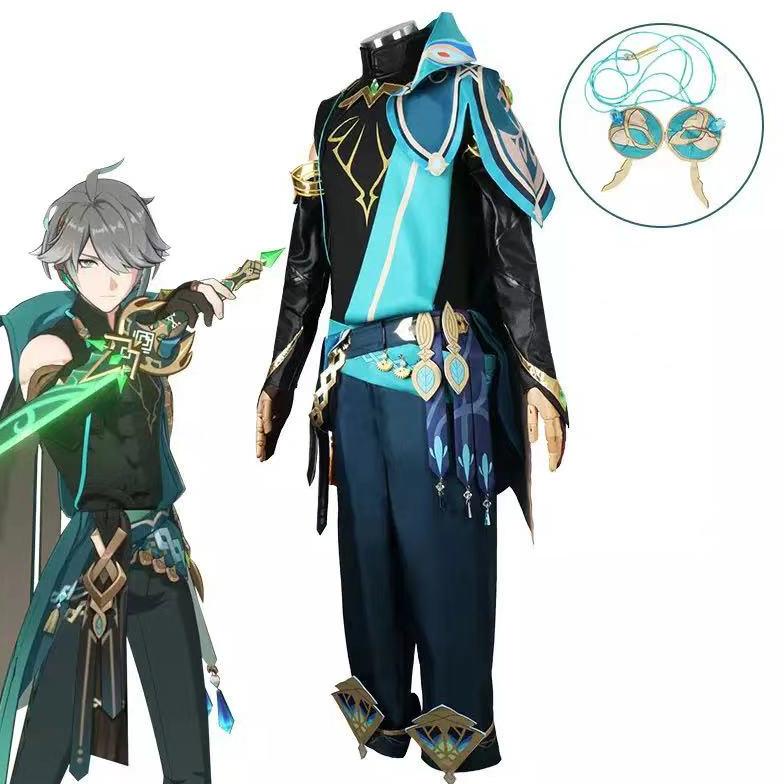 LARIS Genshin Impact Al Haitham Cosplay Costume Carnival Uniform Wig Anime Halloween Costumes Men Ga