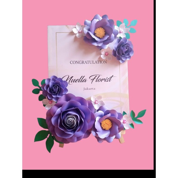 Papan Bunga Kertas Mini uk. 30x40 FREE Tripod Kayu Elegant