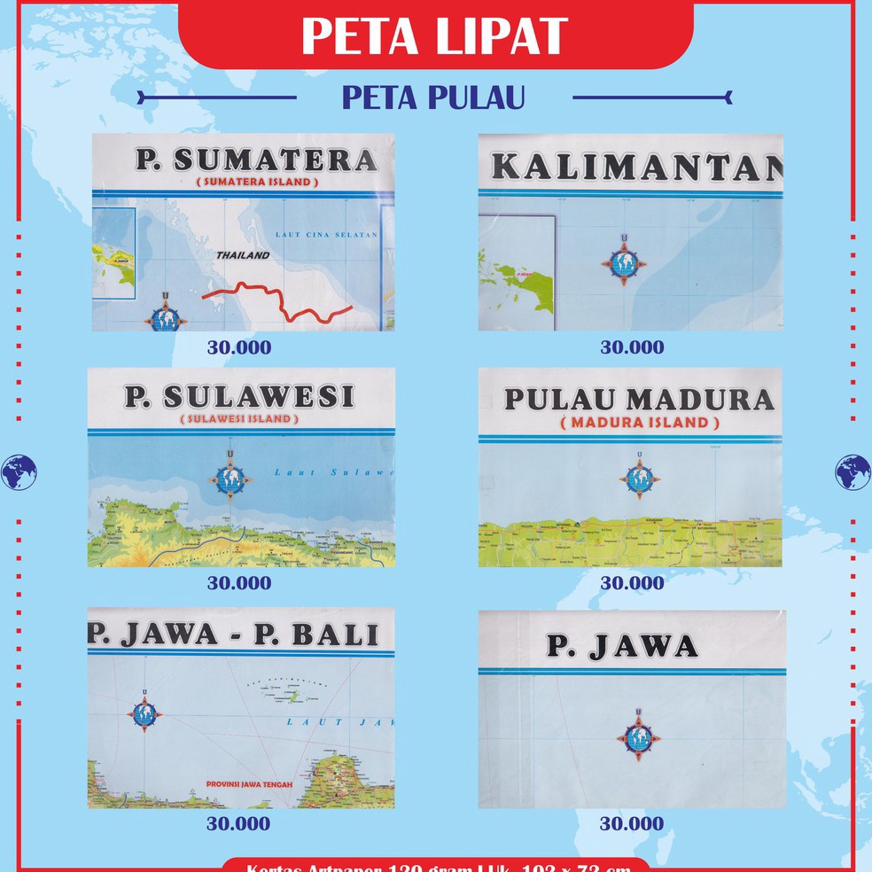 

KBSU7 Peta Lipat Pulau Peta Besar Peta Pulau Sumatera Kalimantan Sulawesi Madura Bali Jawa Terlaku.! )V