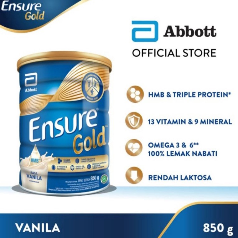 

Lagi Tren Ensure Gold Vanila Vanilla Gold Coklat 850 900 gram / 850gr 900gr 07H