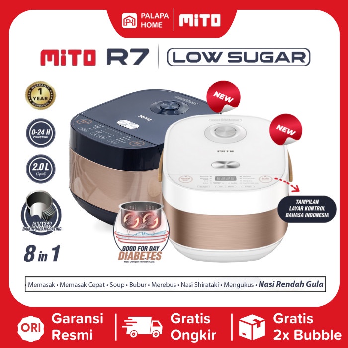 Rice Cooker Mito R7 Low Carbo Less Sugar Lo RiceCooker Rendah Gula